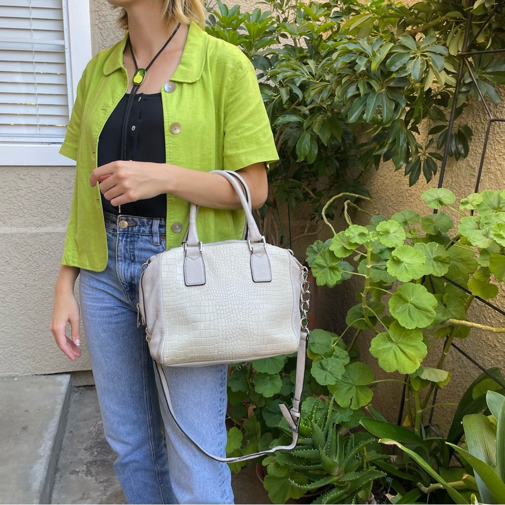 Light gray/silver Mark Fisher later shoulder bag